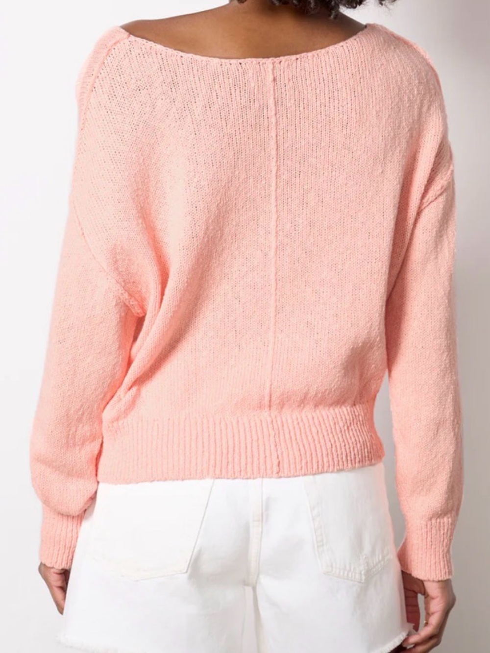 Evereve Naia Soft Off-Shoulder Pullover Women's Sweater in Peach - Size S - Picture 2 of 12